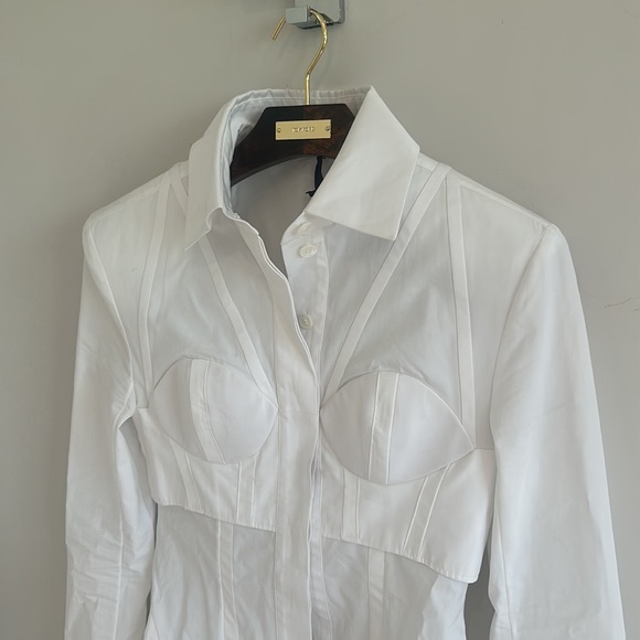 BALMAIN Lingerie Cut Poplin Dress in Blanc NWT - Picture 6 of 12